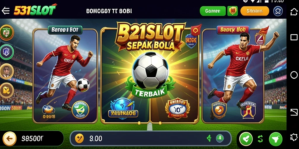 Tampilan permainan <strong>531SLOT</strong> yang menarik dengan nuansa sepak bola.