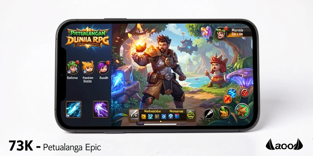Tampilan gameplay RPG yang seru dan menantang di 73K.