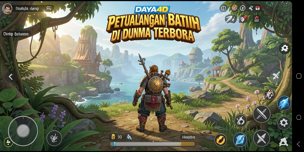 Tangkapan layar gameplay DAYA4D menunjukkan eksplorasi dunia terbuka yang luas.