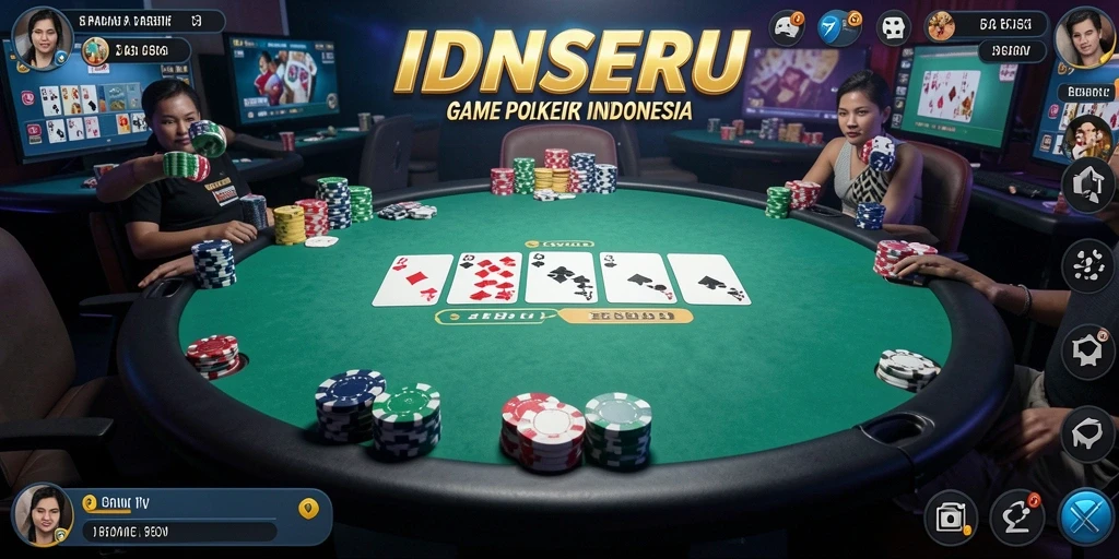 Screenshot gameplay poker di IDNSERU yang seru dan interaktif.