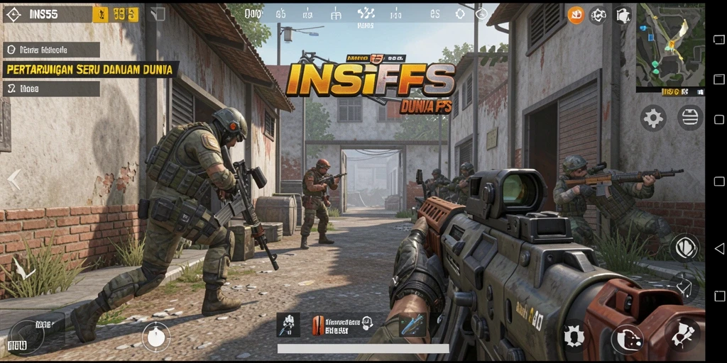 Gameplay seru INS55 dengan aksi tembak-menembak yang mendebarkan.