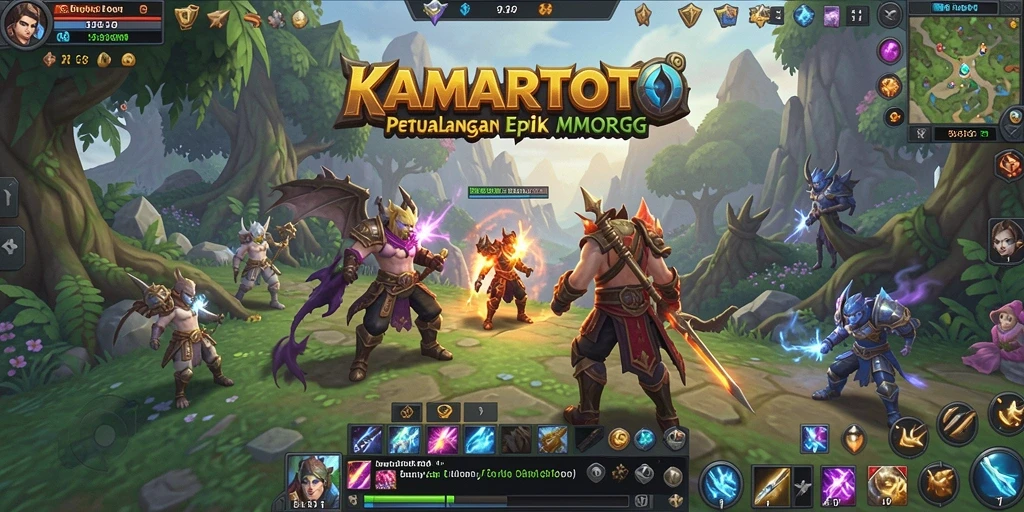Tampilan utama gameplay KAMARTOTO yang menampilkan petualangan epik MMORPG.