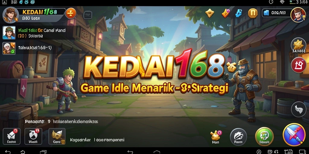 Tampilan gameplay KEDAI168 dengan pengelolaan kedai yang seru.