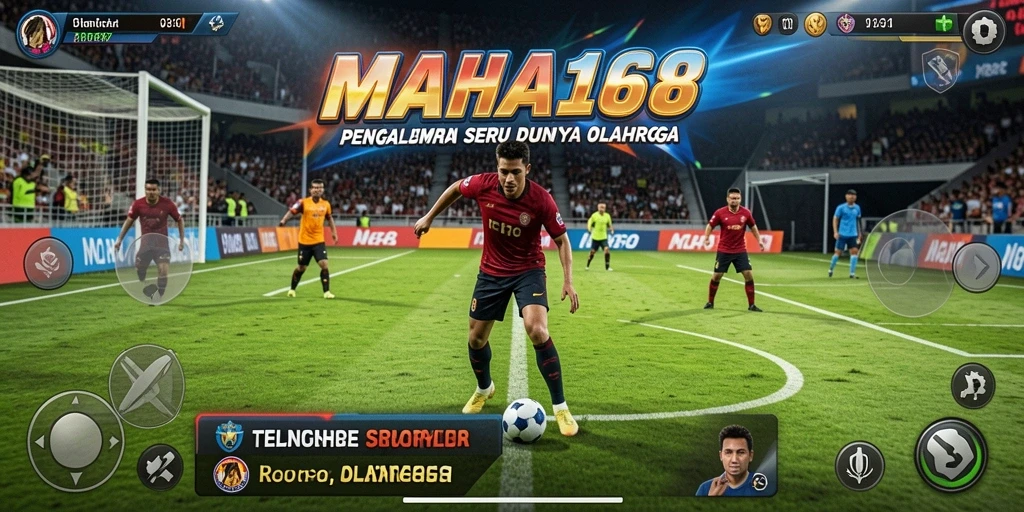 Screenshot gameplay MAHA168 menampilkan aksi seru olahraga.
