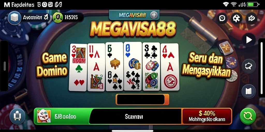 Tampilan utama gameplay Domino yang menarik di MEGAVISA88.