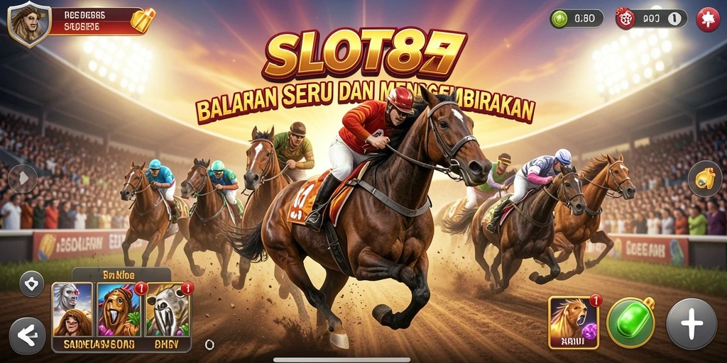 Screenshot permainan SLOT88 yang menunjukkan aksi balap yang mendebarkan.