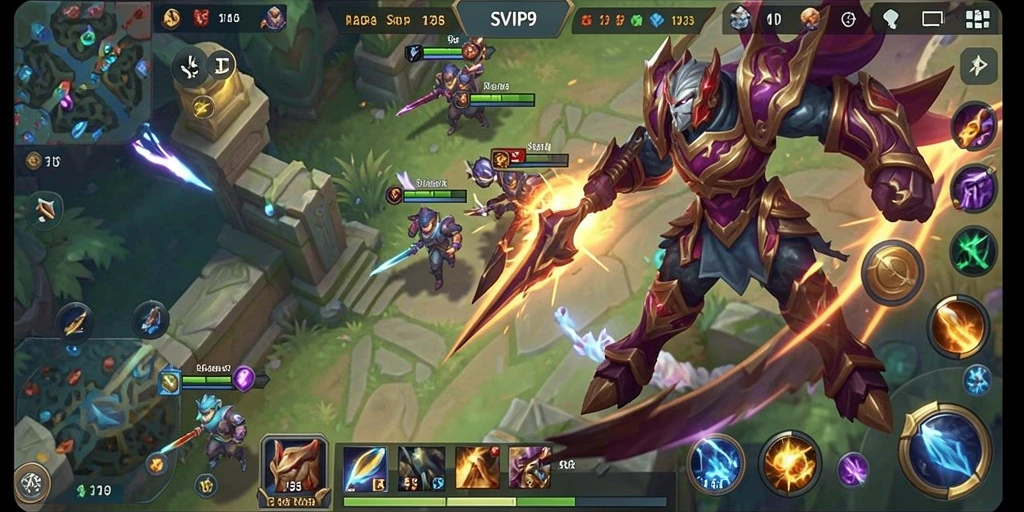 Tampilan gameplay seru dalam SVIP9 dengan pertarungan tim yang intens.