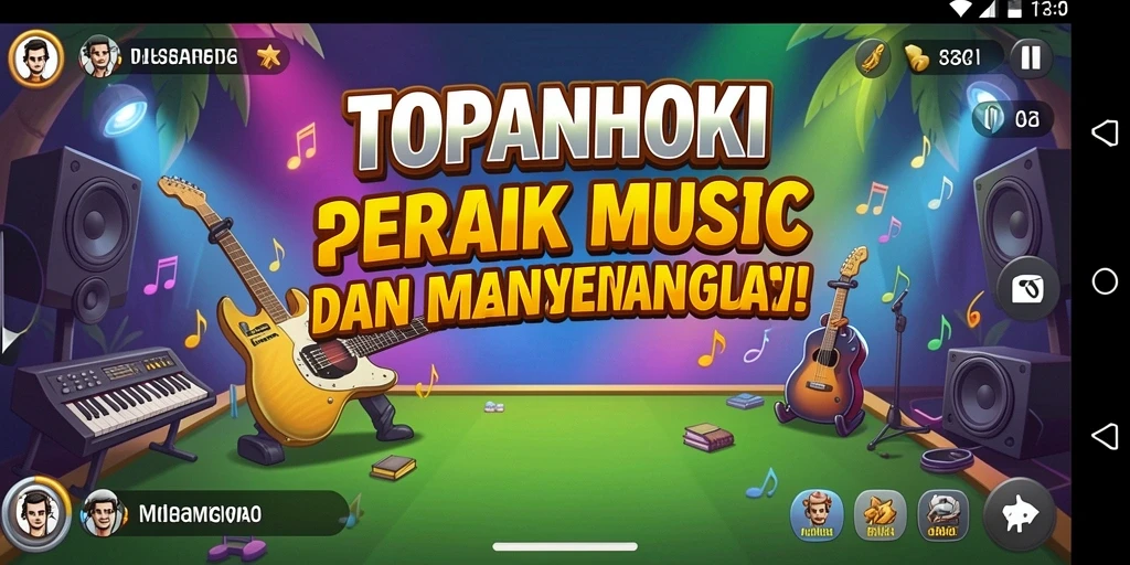 Tampilan menarik dari gameplay musik di TOPANHOKI.