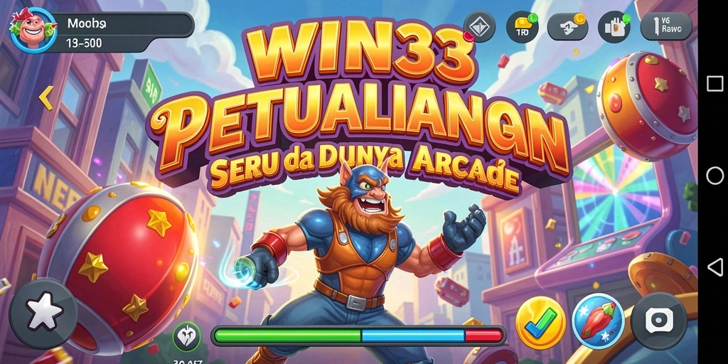 Screenshot gameplay WIN33 yang menampilkan aksi seru di level arcade.
